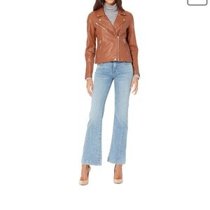 BLANK NYC Vegan leather moto jacket redwood NWT Small